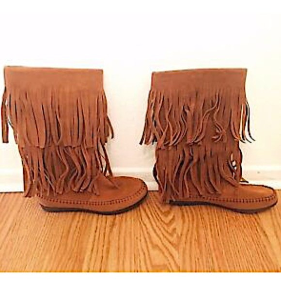 Rampage Women’s Boots Suede Fringes Bohemian 6.5M - Picture 3 of 8